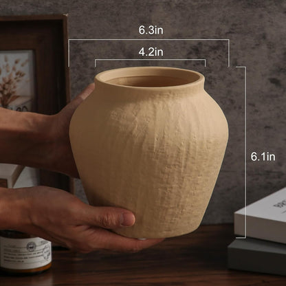 Rustic Vases for Home Decor. Ceramic Vase for Dining Table Decor. Terracotta Decorative Vase 6.1IN. ZSHLXM