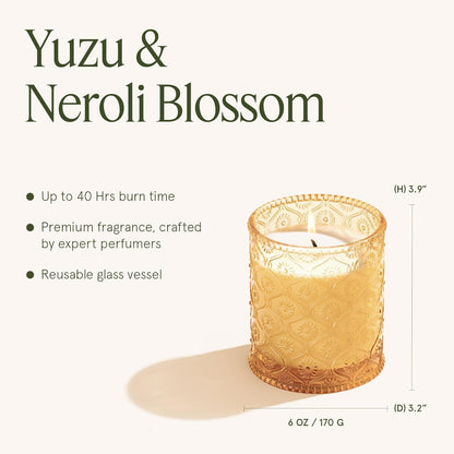 LA JOLIE MUSE Santal Rose Scented Candle – Saffron, Rose & Leather | 6 oz Natural Soy Wax | 40 Hours Clean Burn | Self Care Gifts for Women | Elegant Home Decor