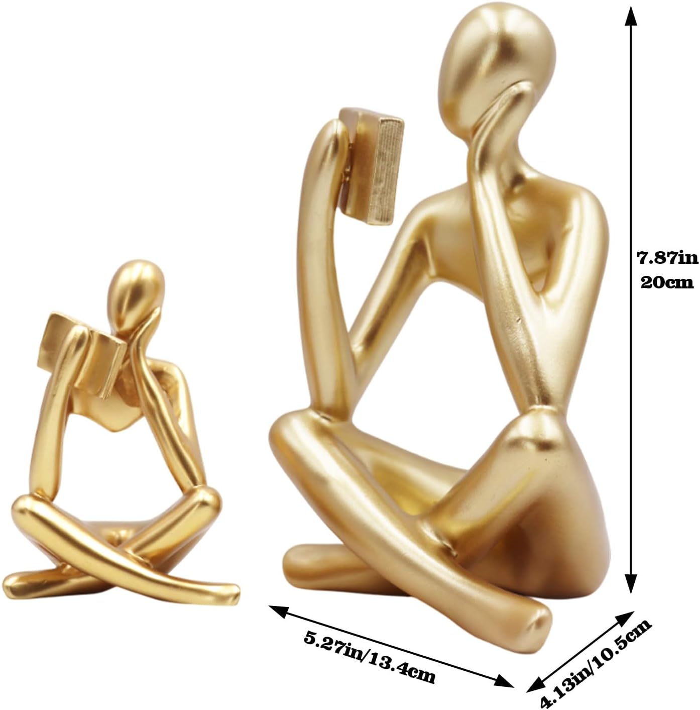 Jinkoozz Reading Women Statue, Thinker Sculptures, Abstract Art Ornament, Modern Aesthetic Figurine Decoration, Suitable for Home Living Room Bedroom Office Shelf Table Desk Bookshelf Decor