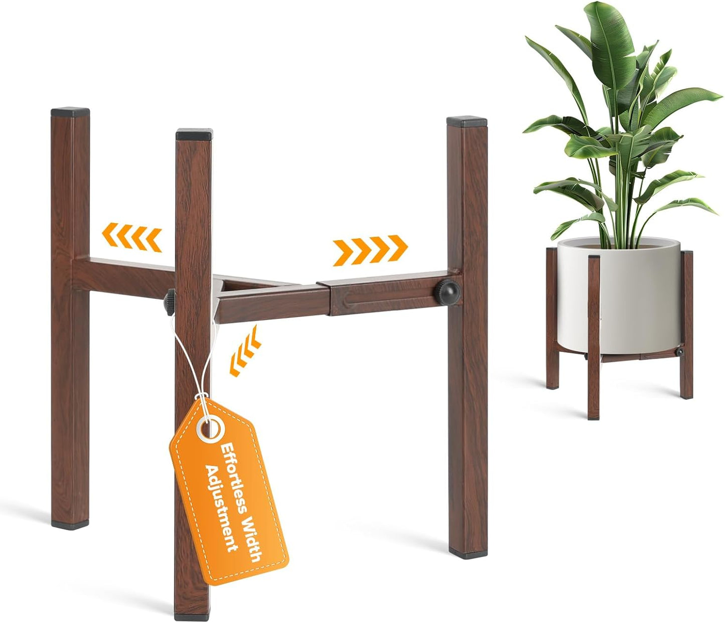 Plant Stand Indoor Adjustable, Metal Modern Indoor Plant Stand, Heavy Duty Plant Stands Outdoor Corner, Stable Plant Holder, Fits 8 to 12 Inches Pots, Black, 1 Pack, Pot & Plant Not Included