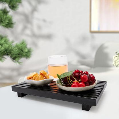 Acacia Wood Riser for Bathroom Sink Tray Kitchen Counter Decor Trays Pedestal Stand Sponge Soap Dish Holder Decorative Wooden Risers for Kitchen Sink Soap Tray Vanity Bathroom Countertop Accessories
