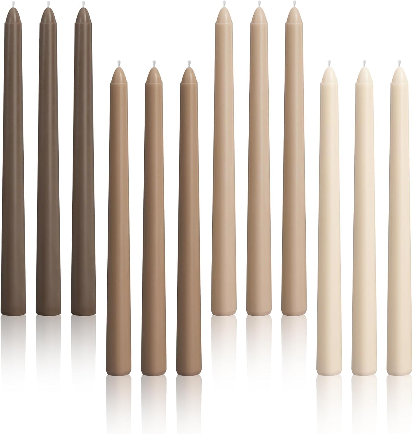 Viyffo Taper Candles, 10 Inch, 4 Pack, Olive Glow – Unscented, Dripless & Smokeless Design, Up to 8 Hour Burn – Long Tall Taper Candlesticks for Wedding, Dinner & Home Decor