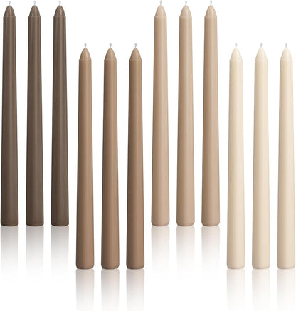 Viyffo Taper Candles, 10 Inch, 4 Pack, Olive Glow – Unscented, Dripless & Smokeless Design, Up to 8 Hour Burn – Long Tall Taper Candlesticks for Wedding, Dinner & Home Decor