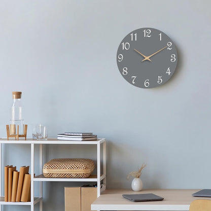 Mosewa Wall Clock 8 Inch Black Battery Operated Silent Non Ticking Simple Minimalist Rose Gold Numbers Decorative for Bedroom Living Room Kitchen Home Bathroom Office