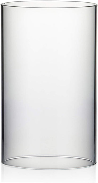 WGVI Hurricane Candle Holder Sleeve, Wide 4", Height 10", Clear Glass Cylinder Candleholder, Chimney Tube, Open Ended Candle Shade, 1 Piece - Colors A