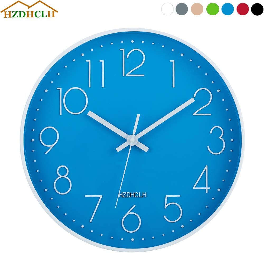 HZDHCLH Wall Clocks Battery Operated,12 inch Silent Non Ticking Modern Wall Clock for Living Room Bedroom Kitchen Office Classroom Decor (Olive Green and Gold)
