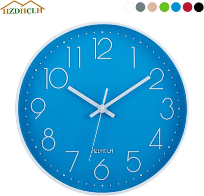 HZDHCLH Wall Clocks Battery Operated,12 inch Silent Non Ticking Modern Wall Clock for Living Room Bedroom Kitchen Office Classroom Decor (Olive Green and Gold)