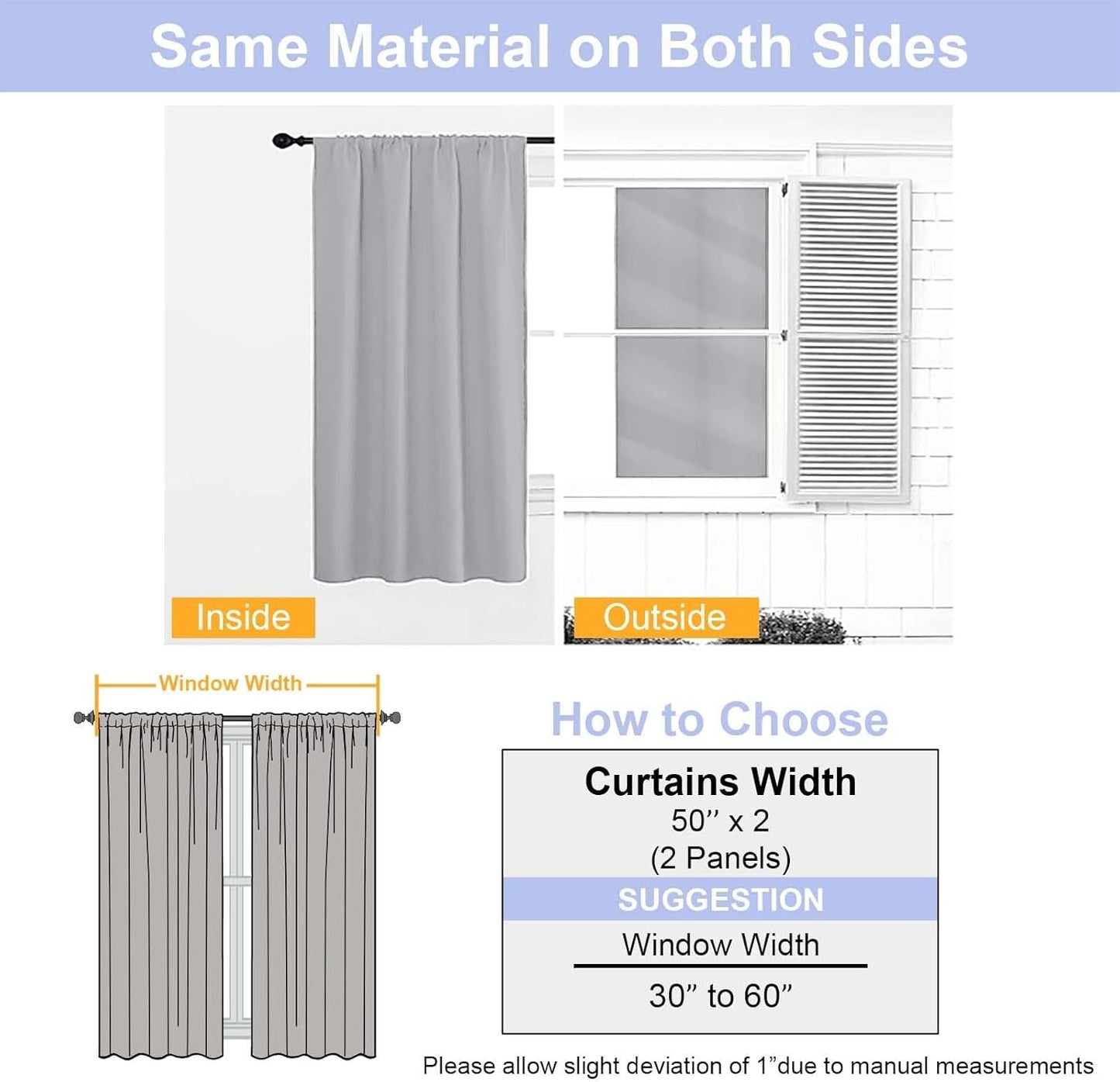 Simplebrand Ava Sage Green Blackout Curtains for Bedroom 63 Inch Length 2 Panels Set, Solid Thermal Insulated Energy Saving Rod Pocket Window Treatment Curtains Blackout Drapes, W40 x L63 Inch, Sage - Colors B