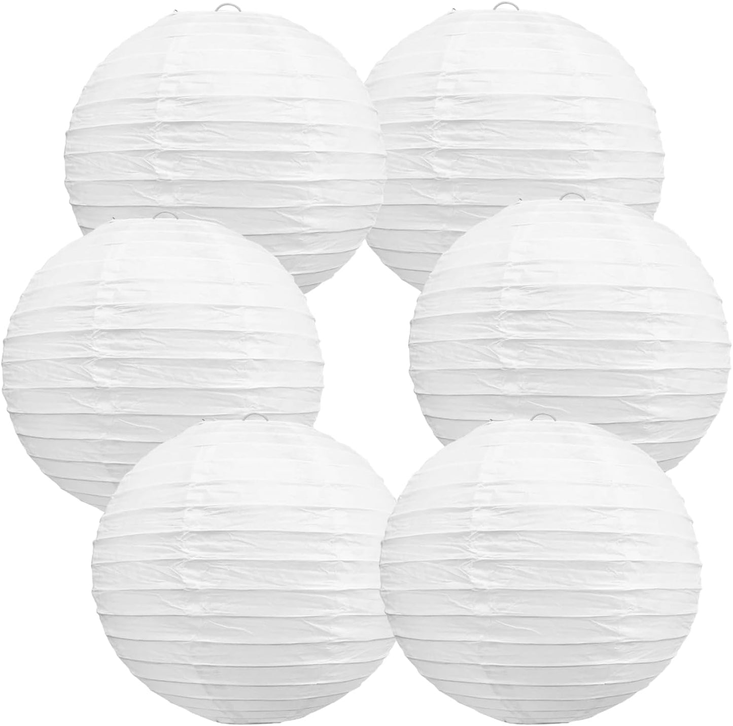 BEISHIDA 10Pcs White Paper Lanterns Decorative Chinese/Japanese Hanging Round Paper Lanterns Lamp for Birthday, Wedding, Christmas, Bridal, Home Decor, Party Decoration(Size of 4”, 6”, 8”, 10”)