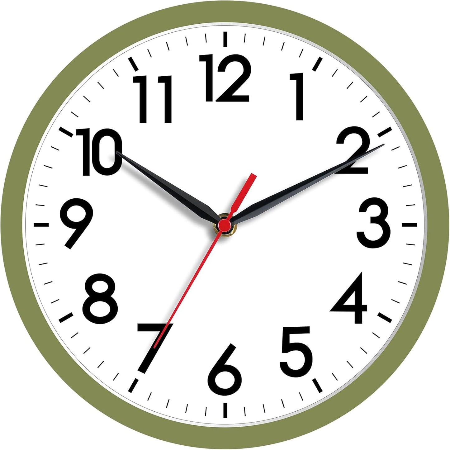 AKCISOT Wall Clock, Modern Small Wall Clocks Battery Operated 8 Inch, Silent Non-Ticking Analog Classic for Office, Home, Bathroom, Kitchen, Bedroom, School(Black)