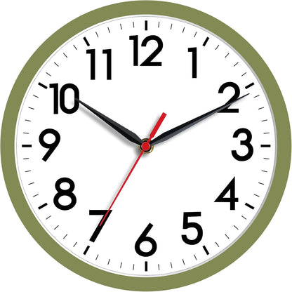 AKCISOT Wall Clock, Modern Small Wall Clocks Battery Operated 8 Inch, Silent Non-Ticking Analog Classic for Office, Home, Bathroom, Kitchen, Bedroom, School(Black)
