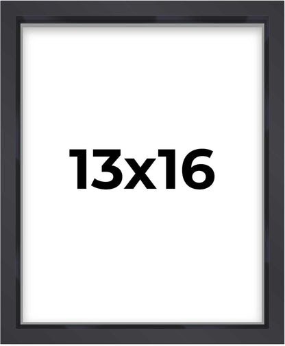 14x14 Shadow Box Black | 3/4" Depth of Usable Space | Solid Wood Pine | Includes UV Resistant Acrylic Plexiglass, Acid-Free Backing & Hanging Hardware | Made to Order in USA - Colors D