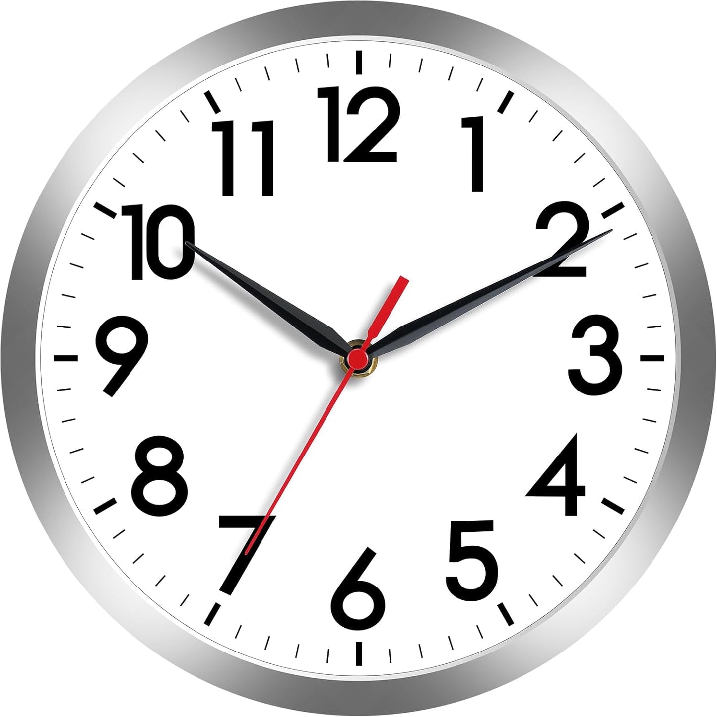 AKCISOT Wall Clock, Modern Small Wall Clocks Battery Operated 8 Inch, Silent Non-Ticking Analog Classic for Office, Home, Bathroom, Kitchen, Bedroom, School(Black)