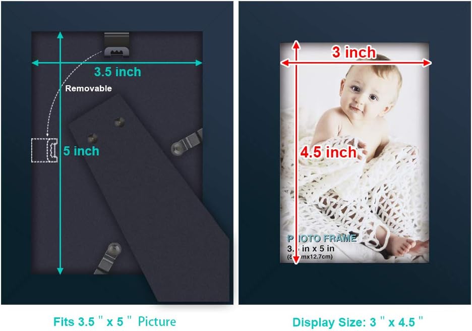 RPJC 5x7 Picture Frames Made of Solid Wood High Definition Glass for Table Top Display and Wall Mounting Photo Frame Black