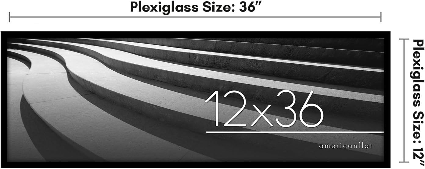 Americanflat 24x36 Poster Frame with Polished Plexiglass - Streamline Collection - Thin Border Picture Frame for Wall Display - Hanging Hardware Included - Black - Colors D