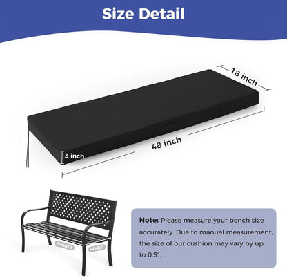 IPYNBAP Outdoor Bench Cushions for Outdoor Furniture, 48x18x3 Inch, Waterproof Bench Pillow, Fade Resistant Long Bench Seat Pads for Garden, Indoor, Porch Swing, Navy Blue