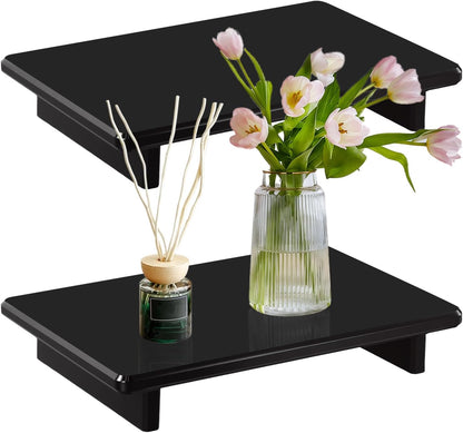 Chivalral Acrylic Bathroom Counter Tray: Water-Resistant Kitchen and Bathroom Tray Countertop Decor,Perfect for Soap Dish,Vanity,Plant,Candle Decor,and Riser Organizer-Small