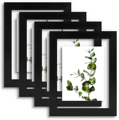 Golden State Art, 11X14 Floating Picture Frame, Black Wood Frame Display Any Size Photo Up To 11X14, Pressed Flower Frames with Hanging Hardware - Horizontal And Vertical Formats for Wall