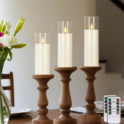 48- Pack of 3 Sizes of LED Flameless Candles.This Candle is Suitable for café, Fancy Restaurant, Bookstore and Other Scenes to Create a Relaxing and Romantic Atmosphere.
