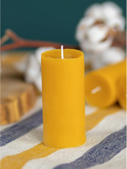 CANDWAX 3x4 inch Pillar Candles Set of 3 – Unscented Dripless Rustic Dark Blue Candles for Room Decor, Weddings, Centerpieces