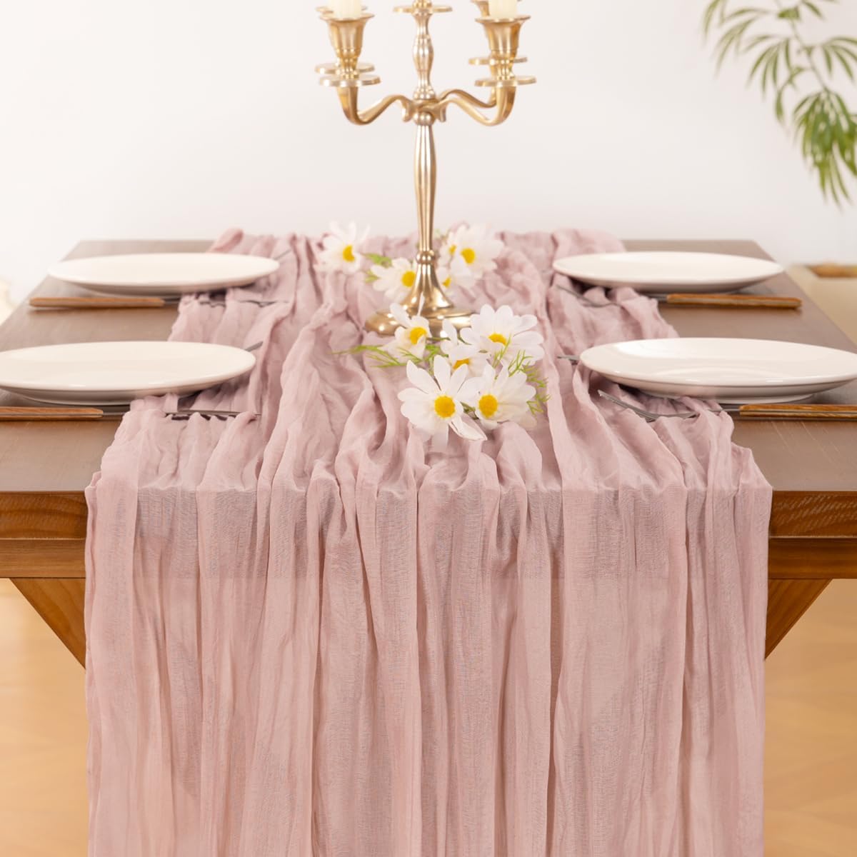 Socomi 3pcs Sage Green Cheesecloth Table Runner Summer Boho Rustic Gauze 120 inch 10FT Cheese Cloth Sheer Runner for Wedding Party Baby Shower Home Decor Holiday Decorations