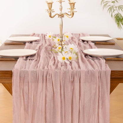 Socomi 3pcs Sage Green Cheesecloth Table Runner Summer Boho Rustic Gauze 120 inch 10FT Cheese Cloth Sheer Runner for Wedding Party Baby Shower Home Decor Holiday Decorations