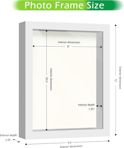 FrameWorks 11” x 14” Dark Oak Wooden Shadow Box Frame – Display Case with Soft Felt Back, Memory Box with Tempered Glass, Display Box with Elegant White Ball Push Pins, Wooden Flower Box
