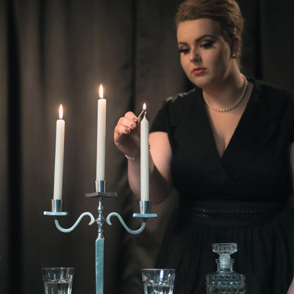 4 Pack White Taper Candles丨Taper Candles 10 Inch Dripless丨Unscented & Smokeless Candlesticks Bulk丨7-8 Hours Long Burning Tall Candles丨Ideal for Christmas Weddings Parties Dinner