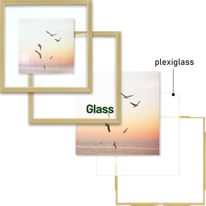 Frametory, Floating Picture Frame 12x16 - Black Aluminum Metal Photo Frame - Real Glass of Front - for Wall Mount Display