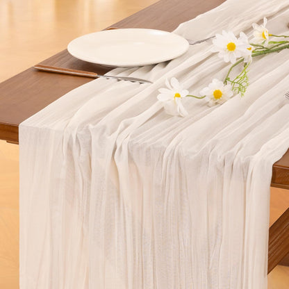 Socomi 3pcs Sage Green Cheesecloth Table Runner Summer Boho Rustic Gauze 120 inch 10FT Cheese Cloth Sheer Runner for Wedding Party Baby Shower Home Decor Holiday Decorations