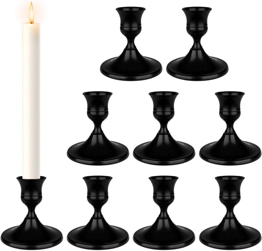 Candlestick Holders Taper Candle Holders, 6PCS Silver Candle Holder Set for Table Centerpiece, Vintage Candle Stand for Table Centerpieces, Home Decor,Weddings,Festival and Parties (6, Silver)