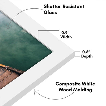 Americanflat 12x18 Poster Frame with Shatter-Resistant Glass - Signature Collection - Gallery-Style Frames Made of Engineered Wood - Photo Frame for Wall Display - Black - Colors B