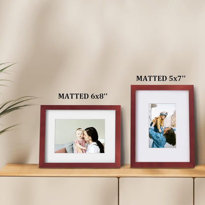 Egofine 12x16 Picture Frame Black, Covered by Plexiglass Made of Solid Wood, Display Pictures 9x12 and 11x14 with Mat or 12x16 Without Mat, for Wall Mounting Photo Frame - Colors A