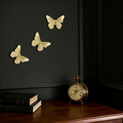 GUSFREUD 3D Butterfly Wall Decor Set – Resin Wall Decorations for Living Room, Bedroom, Garden, Yard, Outdoor and Gallery Walls - Antique Copper - Set of 3