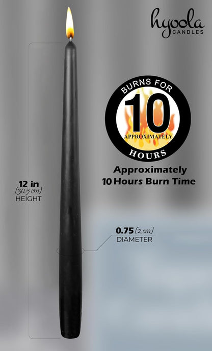 Hyoola Tall Taper Candles - 10 Inch Metallic Gold Unscented Dripless Taper Candles - 8 Hour Burn Time - 4 Pack