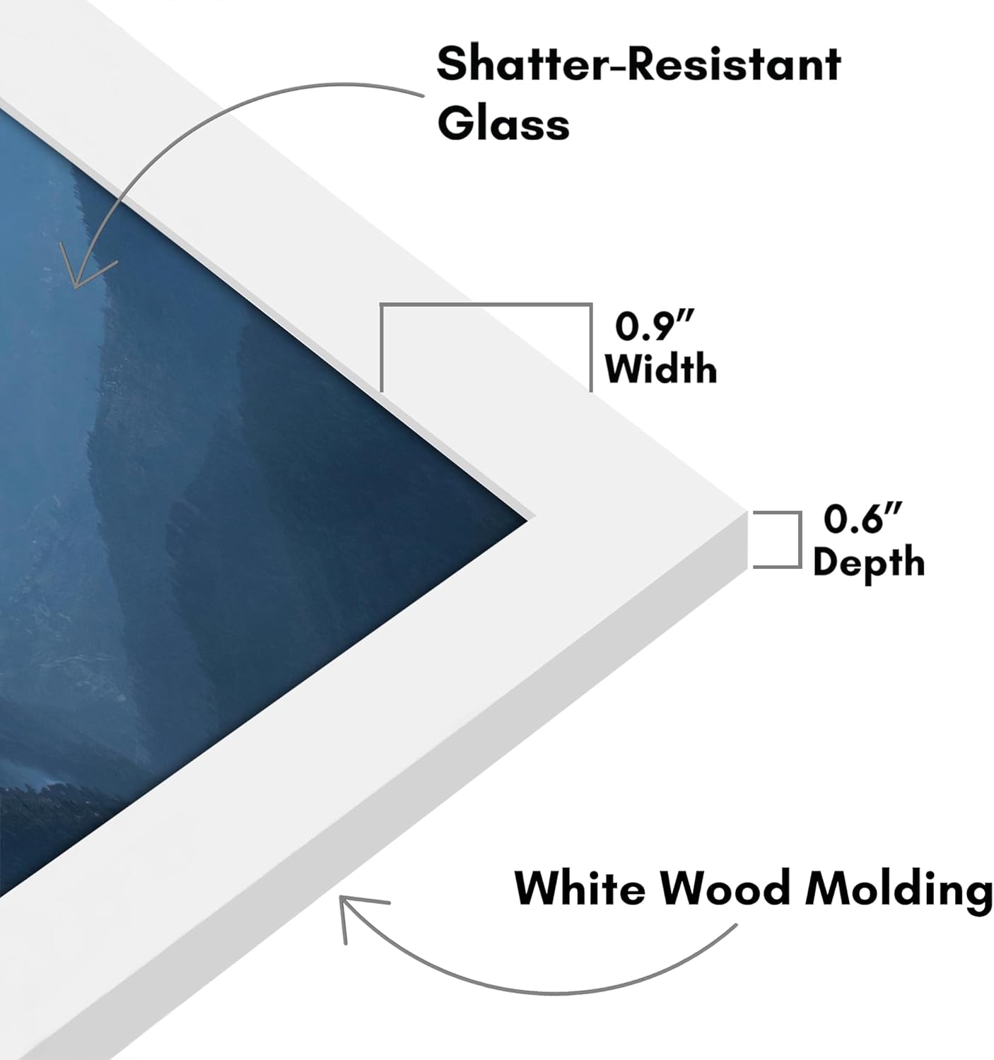 Americanflat 12x18 Poster Frame with Shatter-Resistant Glass - Signature Collection - Gallery-Style Frames Made of Engineered Wood - Photo Frame for Wall Display - Black - Colors C