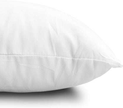 Edow Throw Pillow Insert, Lightweight Soft Polyester Down Alternative Decorative Pillow, Sham Stuffer, Machine Washable 12x12 (White, 4 Count (Pack of 1))