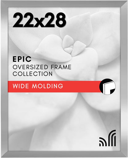 Americanflat 16x20 Picture Frame with Polished Plexiglass - Black Picture Frame - Wide Photo Frames Made of Engineered Wood for Vertical or Horizontal Wall Display - Epic Collection - Black - Colors A