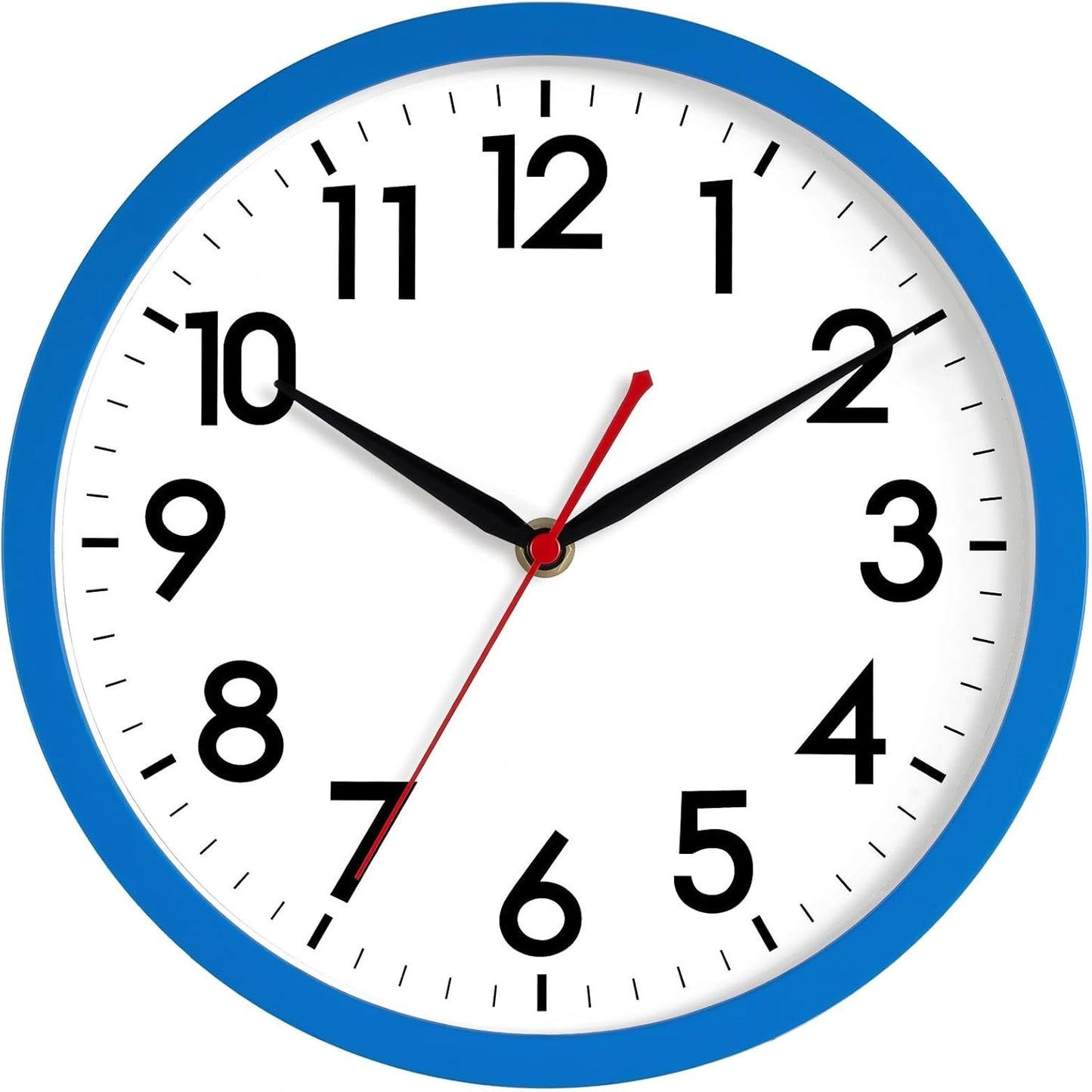 AKCISOT Wall Clock, Modern Small Wall Clocks Battery Operated 8 Inch, Silent Non-Ticking Analog Classic for Office, Home, Bathroom, Kitchen, Bedroom, School(Black)
