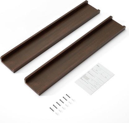 Love-KANKEI Floating Shelves Wall Mounted Set of 2, 17 Inch Rustic Wood Wall Shelves for Storage, Bedroom Living Room Bathroom Kitchen Office and More White