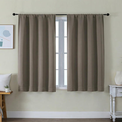 Simplebrand Ava Sage Green Blackout Curtains for Bedroom 63 Inch Length 2 Panels Set, Solid Thermal Insulated Energy Saving Rod Pocket Window Treatment Curtains Blackout Drapes, W40 x L63 Inch, Sage - Colors A