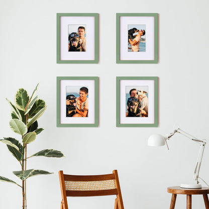 Egofine 12x16 Picture Frame Black, Covered by Plexiglass Made of Solid Wood, Display Pictures 9x12 and 11x14 with Mat or 12x16 Without Mat, for Wall Mounting Photo Frame - Colors A