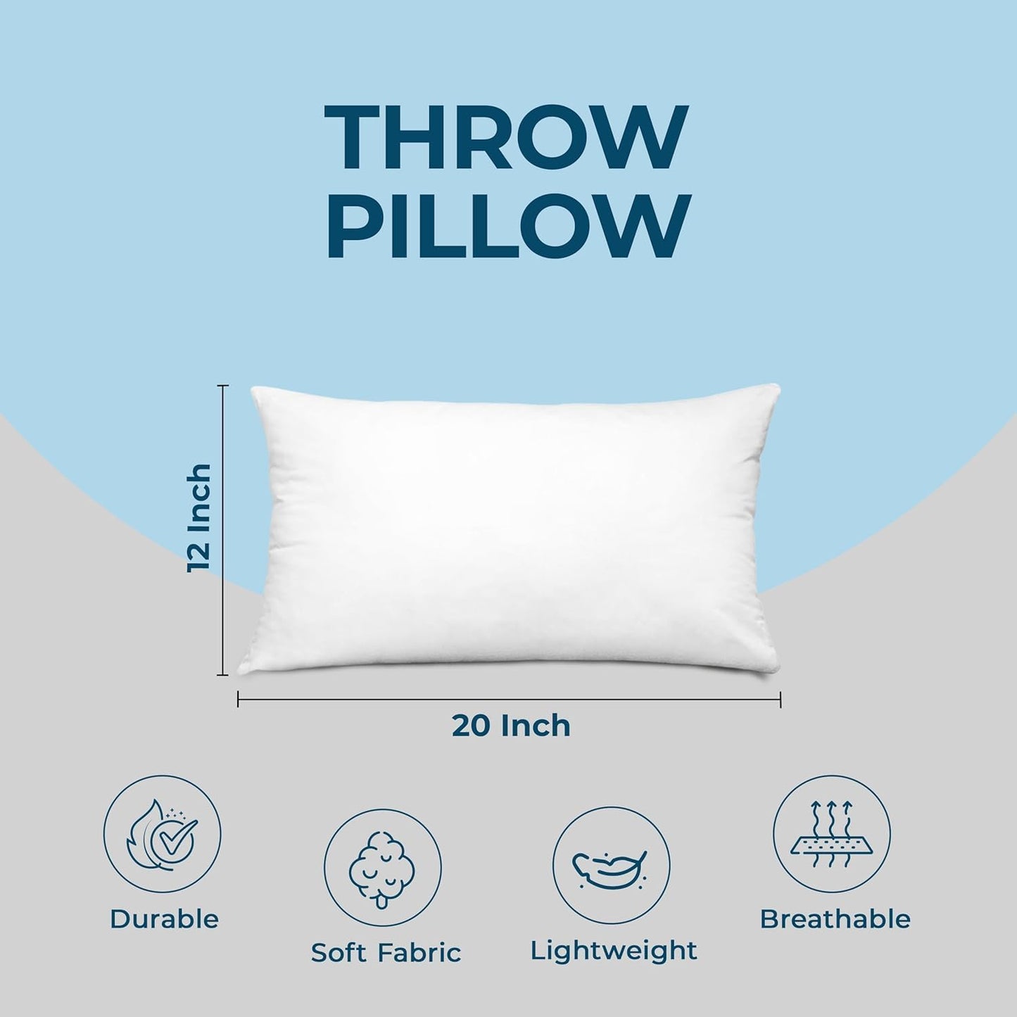 Utopia Bedding Throw Pillows (Set of 4, White) – 18 x 18 Inches Down Alternative Pillows for Bed, Sofa, and Couch - Fluffy Decorative Stuffer Pillow for Indoors & Outdoors
