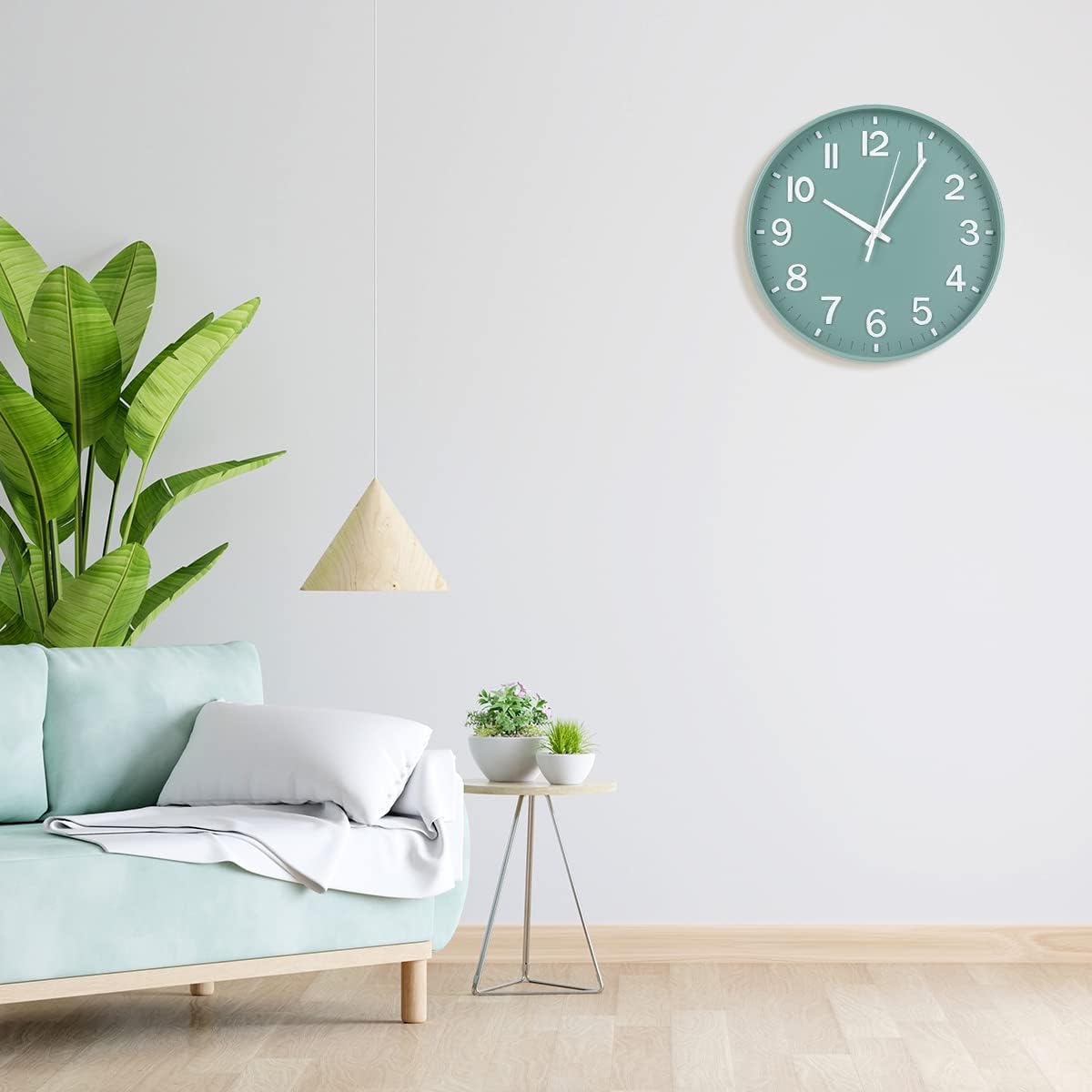HZDHCLH Wall Clocks Battery Operated,12 inch Silent Non Ticking Modern Wall Clock for Living Room Bedroom Kitchen Office Classroom Decor (Olive Green and Gold)