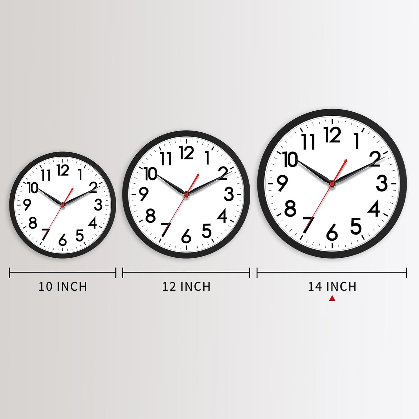 AKCISOT Wall Clock, Modern Small Wall Clocks Battery Operated 8 Inch, Silent Non-Ticking Analog Classic for Office, Home, Bathroom, Kitchen, Bedroom, School(Black)
