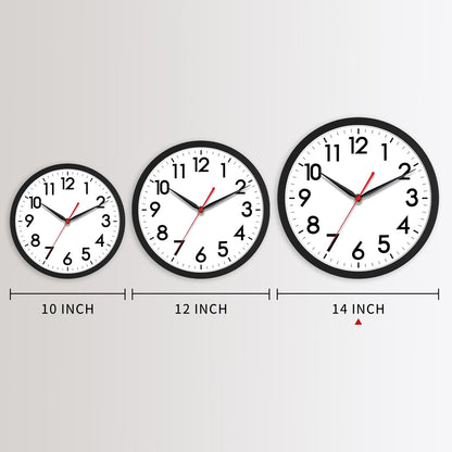 AKCISOT Wall Clock, Modern Small Wall Clocks Battery Operated 8 Inch, Silent Non-Ticking Analog Classic for Office, Home, Bathroom, Kitchen, Bedroom, School(Black)