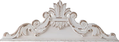 SOFE 39 inch Floral Carved Wall Sculptures French Country Wall Decor, Gorgeous Shabby Chic White Wood Wall Art, Arabesque Over The Door Decor for Farmhouse Living Room Bedroom Entryway Kitchen