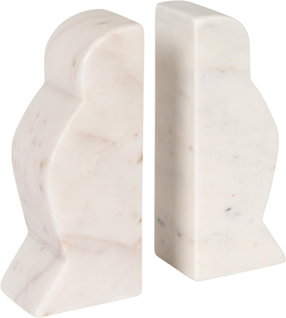 Creative Co-Op Decorative Travertine Wave Bookends, Natural, Set of 2