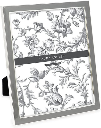 Laura Ashley 5x7 Navy Enamel Picture Frame, Gold Metal Edge with Easel, for Countertop, Counterspace, Tabletop Display, Bookshelf, Desk, Wall Décor, Photo Gallery (5x7, Navy W/Gold)