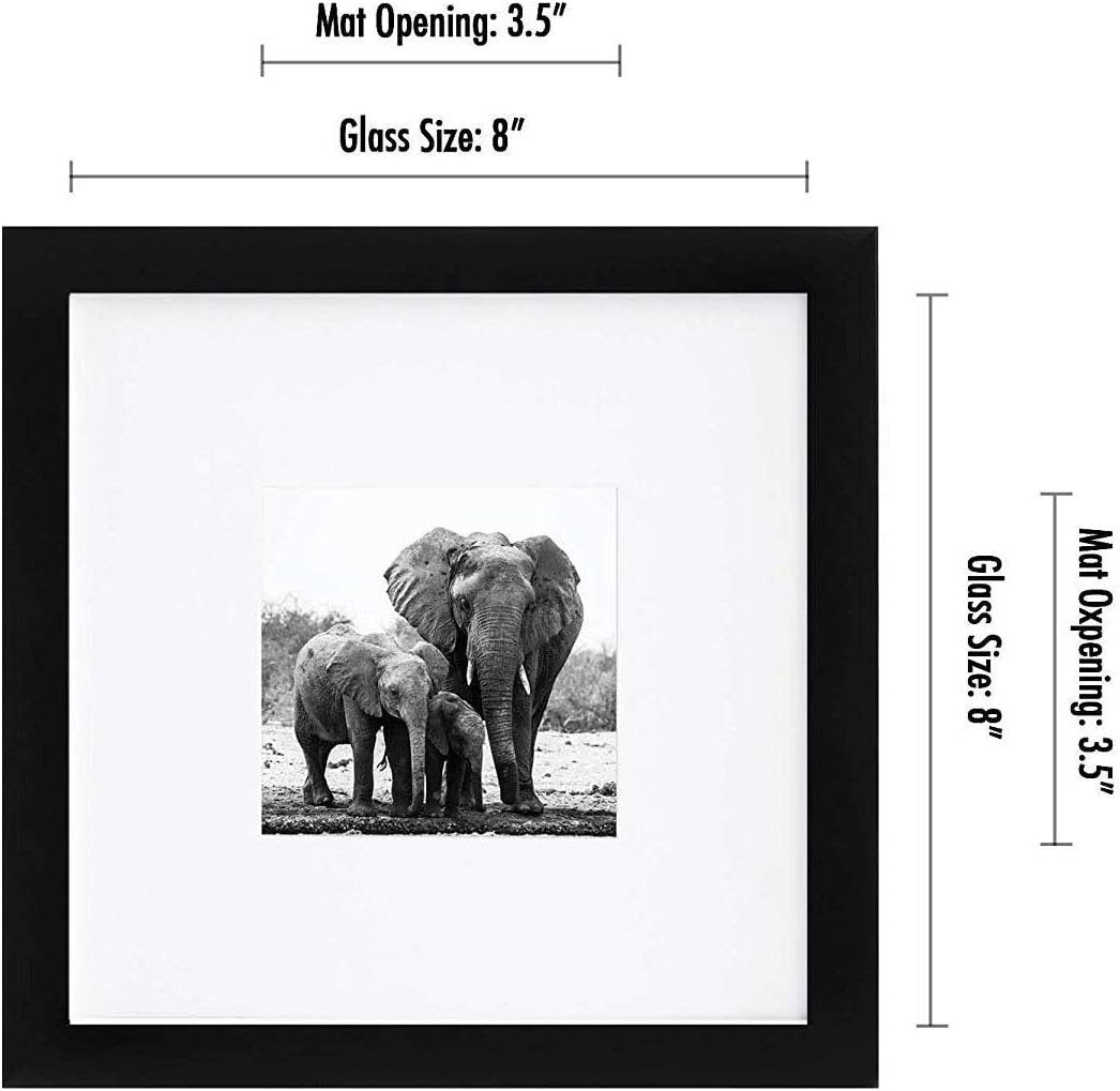Americanflat 8x10 Picture Frame with Shatter-Resistant Glass - Use as 5x7 Frame with Mat or Display 8x10 Photo Without Mat - Signature Collection - Picture Frames for Tabletop and Wall Display - Black